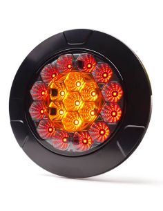 Piloto LED Black trasero redondo W131 Y Black/Yellow 12V 24V Posición, Freno e Intermitente R10, R1Y, S1Y 2aY 2