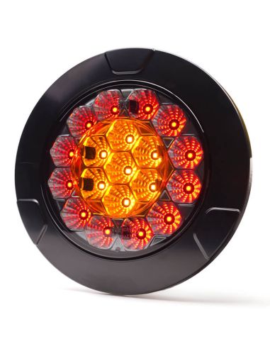 Encendido Piloto LED Black trasero redondo W131 Y Black/Yellow 12V 24V Posición, Freno e Intermitente R10, R1Y, S1Y 2aY