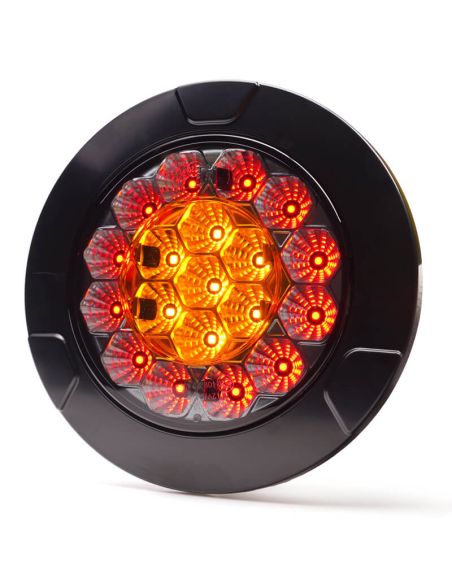 Encendido Piloto LED Black trasero redondo W131 Y Black/Yellow 12V 24V Posición, Freno e Intermitente R10, R1Y, S1Y 2aY