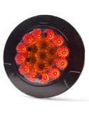 Freno Piloto LED Black trasero redondo W131 Y Black/Yellow 12V 24V Posición, Freno e Intermitente R10, R1Y, S1Y 2aY
