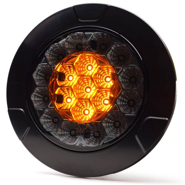 Intermitente Piloto LED Black trasero redondo W131 Y Black/Yellow 12V 24V Posición, Freno e Intermitente R10, R1Y, S1Y 2aY