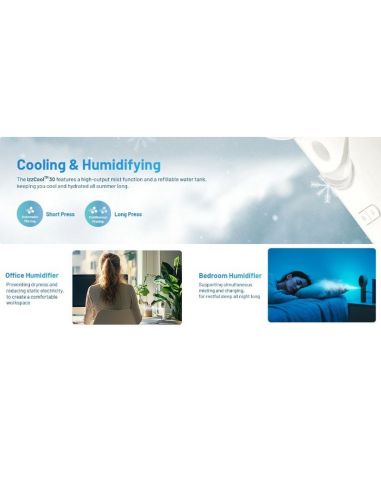 Ventilateur portable izzCool 30 avec vaporisateur d'eau