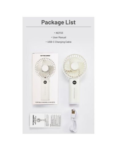 NEF03 Pro ventilateur portable pliable avec batterie