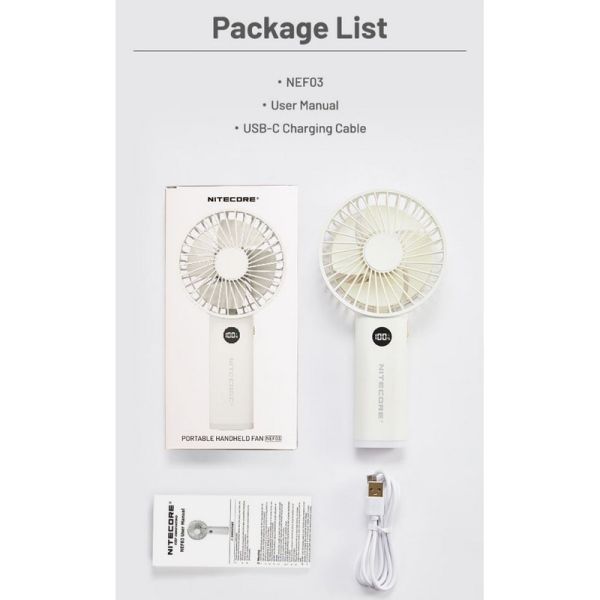 NEF03 Pro ventilateur portable pliable avec batterie