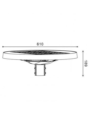 Medidas Farola Solar LED Wik 30W para Alumbrado Público | Sensor Crepuscular | IP65 | Regulable