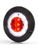 Piloto LED trasero redondo negro empotrable W147 12V 24V Niebla y Marcha Atras R10 F, AR