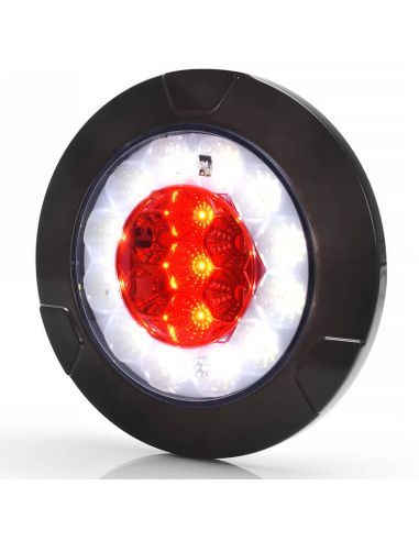 Piloto LED trasero redondo negro empotrable W147 12V 24V Niebla y Marcha Atras R10 F, AR