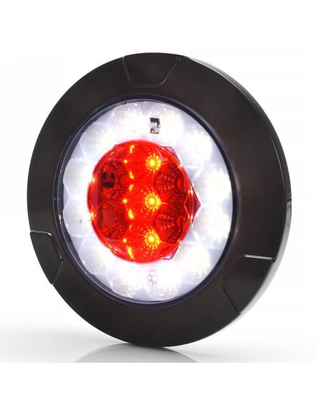 Piloto LED trasero redondo negro empotrable W147 12V 24V Niebla y Marcha Atras R10 F, AR