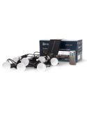 Guirlande lumineuse solaire LED RVB avec 10 ampoules opaques | 6,5 m | IP54 extérieur | Télécommande | Intensité variable