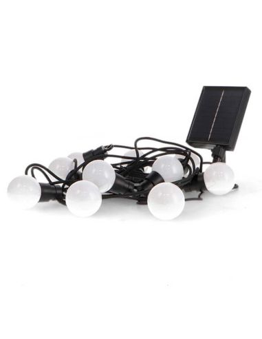 Guirnalda LED Solar RGB 10 Bombillas Opacas | 6,5 m | Exterior IP54 | Control Remoto | Regulable