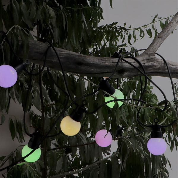 Guirnalda LED Solar RGB 10 Bombillas Opacas | 6,5 m | Exterior IP54 | Control Remoto | Regulable