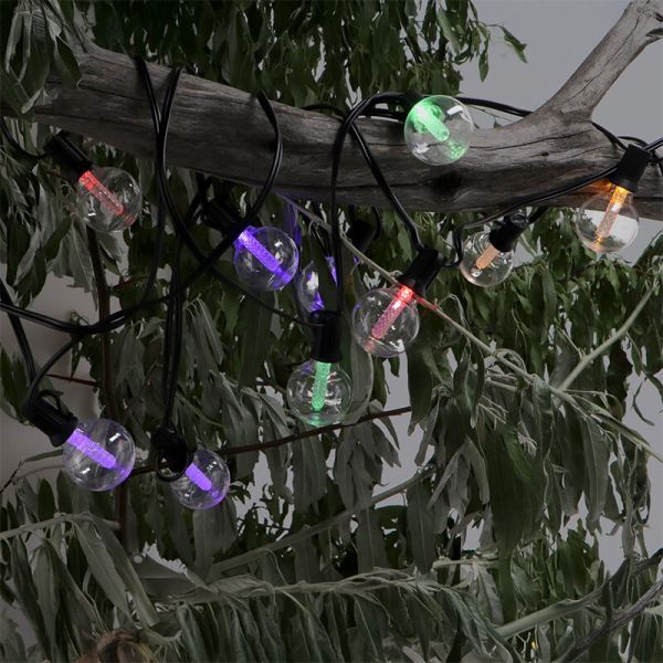 Guirnalda LED Solar RGBW 15 Bombillas Transparente | 7,5 m | Exterior IP54 | Regulable | Control Remoto