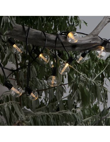 Guirlande lumineuse solaire à 15 LED RGBW | 7,5 m | IP54 extérieur | Intensité variable | Télécommande