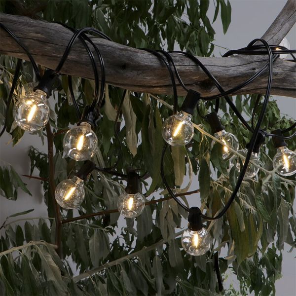 Guirnalda LED Solar Exterior 15 Bombillas 7,5 m | Luz Cálida 2700K | IP54 | Regulable con Control Remoto