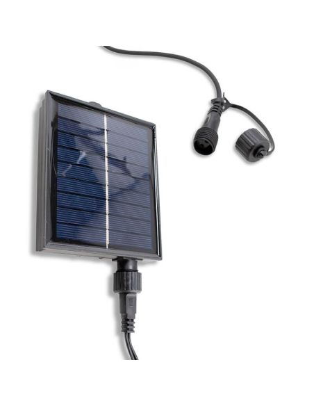 Cordão de Luzes LED com Painel Solar, 15 Lâmpadas, 7,5 m | Branco Quente 2700K | IP54 | Regulável com Controle Remoto