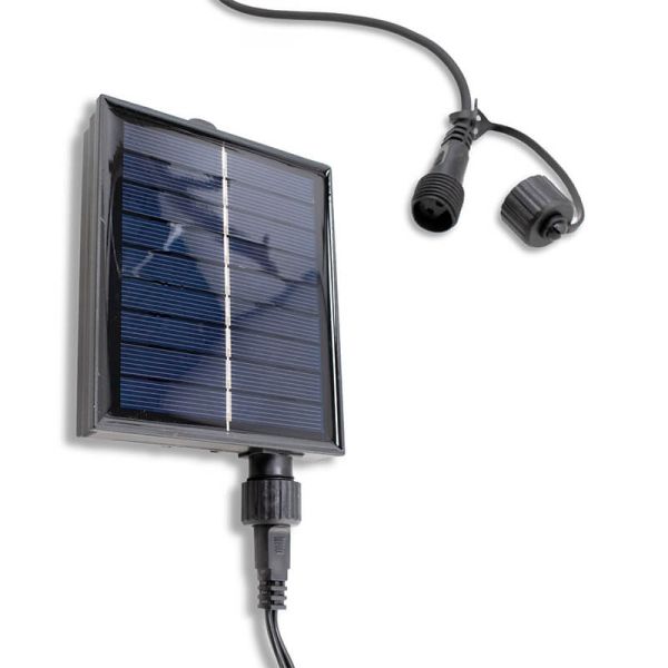 Placa Solar Guirnalda LED Solar Exterior 15 Bombillas 7,5 m | Luz Cálida 2700K | IP54 | Regulable con Control Remoto