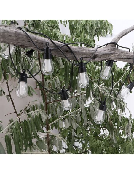 Guirnalda LED Solar RGB 10 Bombillas 8 m | Exterior IP54 | Estilo Moderno | Bombillas Transparentes con Interior Opaco