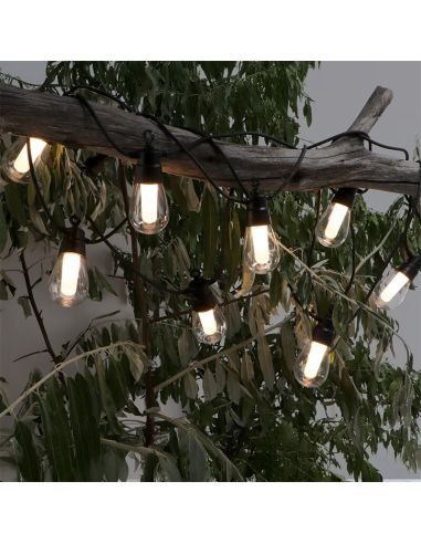 Guirnalda LED Solar RGB 10 Bombillas 8 m | Exterior IP54 | Estilo Moderno | Bombillas Transparentes con Interior Opaco