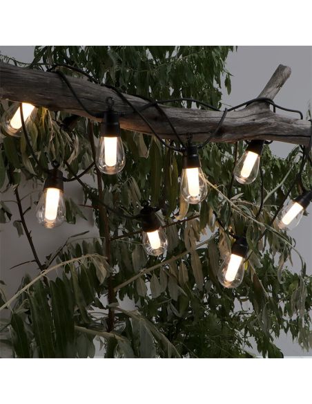 Guirnalda LED Solar RGB 10 Bombillas 8 m | Exterior IP54 | Estilo Moderno | Bombillas Transparentes con Interior Opaco