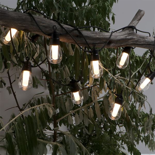 Guirnalda LED Solar RGB 10 Bombillas 8 m | Exterior IP54 | Estilo Moderno | Bombillas Transparentes con Interior Opaco