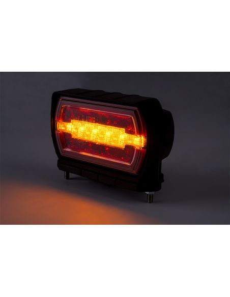 Pisca-pisca traseiro retangular LED com suporte inferior Neon com cabo 3 funções R1 S1 2A