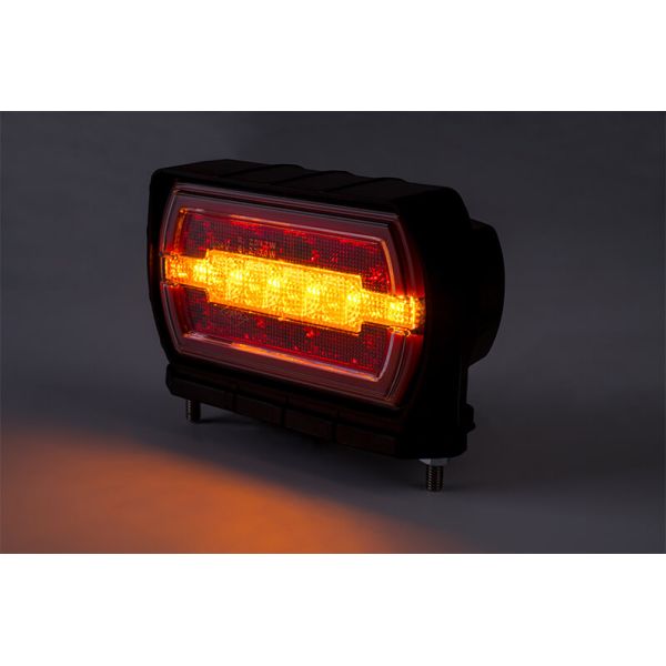 Feu arrière LED rectangulaire clignotant avec support inférieur Néon avec câble 3 fonctions R1 S1 2A