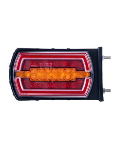 Lanterna traseira retangular LED neon com suporte lateral e cabo 3 funções R1 S1 2A