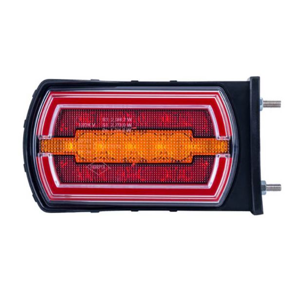 Feu arrière LED rectangulaire au néon avec support latéral et câble 3 fonctions R1 S1 2A