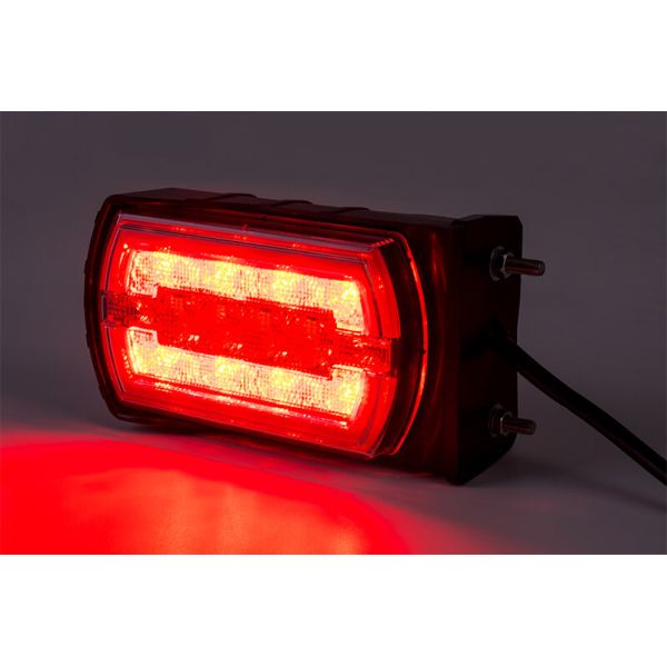 Freno LED de Luz Trasera LED Neon rectangular con soporte lateral con cable 3 Funciones R1 S1 2A