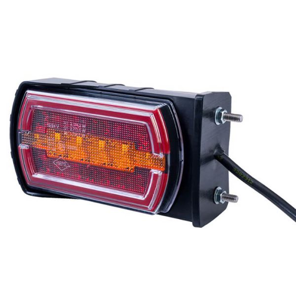 Feu arrière LED néon rectangulaire latéral avec support latéral et câble 3 fonctions R1 S1 2A