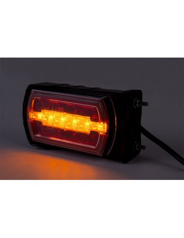 Intermitente de Luz Trasera LED Neon rectangular con soporte lateral con cable 3 Funciones R1 S1 2A