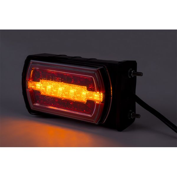 Intermitente de Luz Trasera LED Neon rectangular con soporte lateral con cable 3 Funciones R1 S1 2A