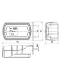 Medidas de Luz Trasera LED Neon rectangular con soporte lateral con cable 3 Funciones R1 S1 2A