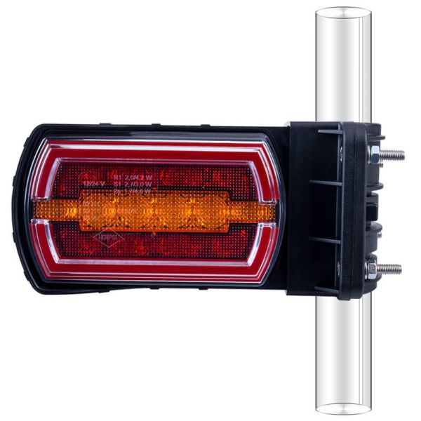 Luz Trasera LED Neon rectangular Montaje para Tubo Ø20–30 mm con cable 3 Funciones R1 S1 2A