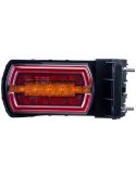 Luz Trasera LED Neon rectangular Montaje para Tubo Ø20–30 mm con cable 3 Funciones R1 S1 2A