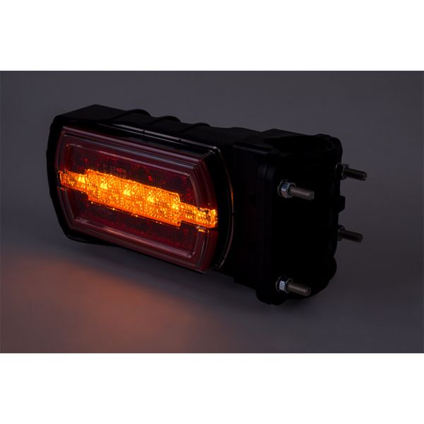 Luz Trasera LED Neon rectangular Montaje para Tubo Ø20–30 mm con cable 3 Funciones R1 S1 2A Intermitente