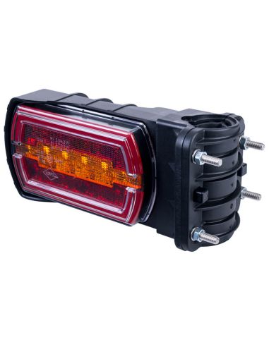 Luz Trasera LED Neon rectangular Montaje para Tubo Ø20–30 mm con cable 3 Funciones R1 S1 2A