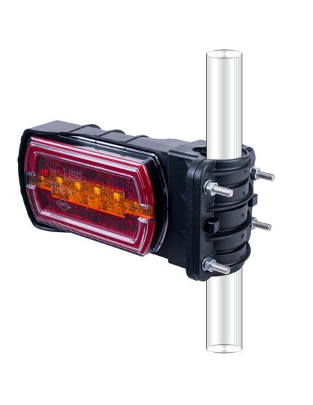 Luz Trasera LED Neon rectangular Montaje para Tubo Ø20–30 mm con cable 3 Funciones R1 S1 2A