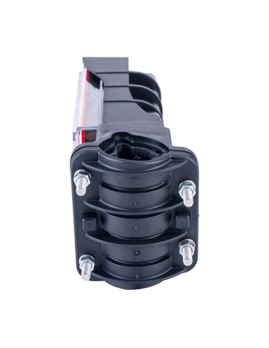 Suporte retangular para lanterna traseira LED neon para tubo Ø20–30 mm com cabo 3 funções R1 S1 2A