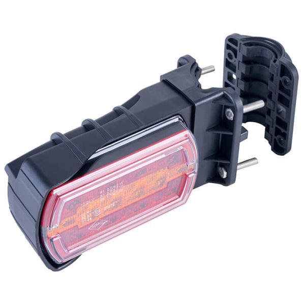 Suporte retangular para lanterna traseira LED neon para tubo Ø20–30 mm com cabo 3 funções R1 S1 2A