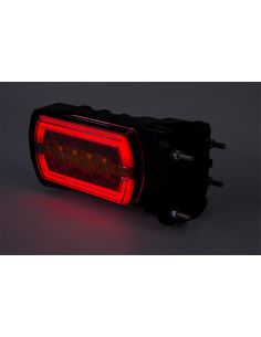Suporte retangular para lanterna traseira LED neon para tubo Ø20–30 mm com cabo 3 funções R1 S1 2A 2