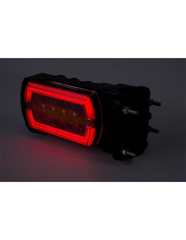 Suporte retangular para lanterna traseira LED neon para tubo Ø20–30 mm com cabo 3 funções R1 S1 2A Posição neon