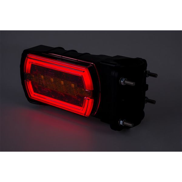 Suporte retangular para lanterna traseira LED neon para tubo Ø20–30 mm com cabo 3 funções R1 S1 2A Posição neon