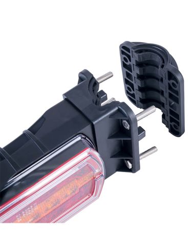 Luz Trasera LED Neon rectangular Montaje para Tubo Ø20–30 mm con cable 3 Funciones R1 S1 2A