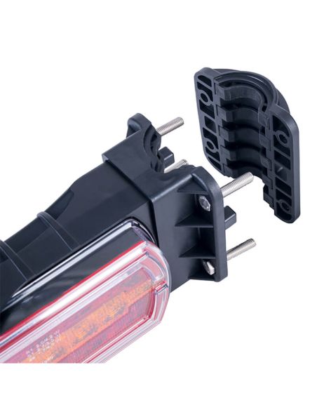 Luz Trasera LED Neon rectangular Montaje para Tubo Ø20–30 mm con cable 3 Funciones R1 S1 2A
