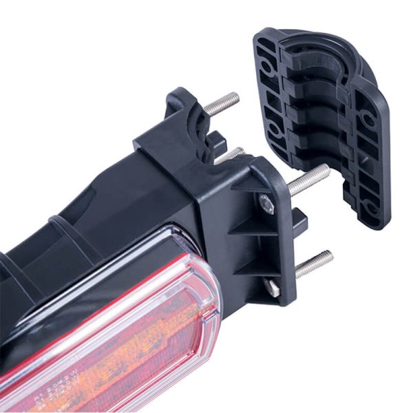 Luz Trasera LED Neon rectangular Montaje para Tubo Ø20–30 mm con cable 3 Funciones R1 S1 2A