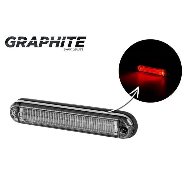 Barra de LED Galibo Slim Grafite tulipa fumê transparente Âmbar Branco Vermelho A R1 SM1 R10