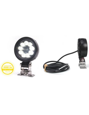 Faro de Trabajo LED redondo W163 2000 | 2000 lm | IP66/IP68 | 12–32V | Homologada E20 R10 ADR
