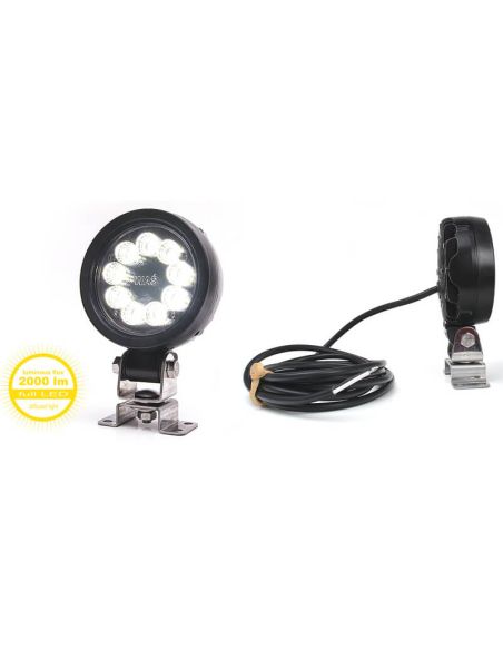 W163 2000 Luz de trabalho LED redonda | 2000 lm | IP66/IP68 | 12–32 V | E20 R10 ADR aprovado