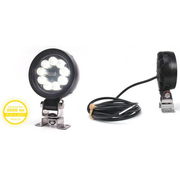 W163 2000 Luz de trabalho LED redonda | 2000 lm | IP66/IP68 | 12–32 V | E20 R10 ADR aprovado